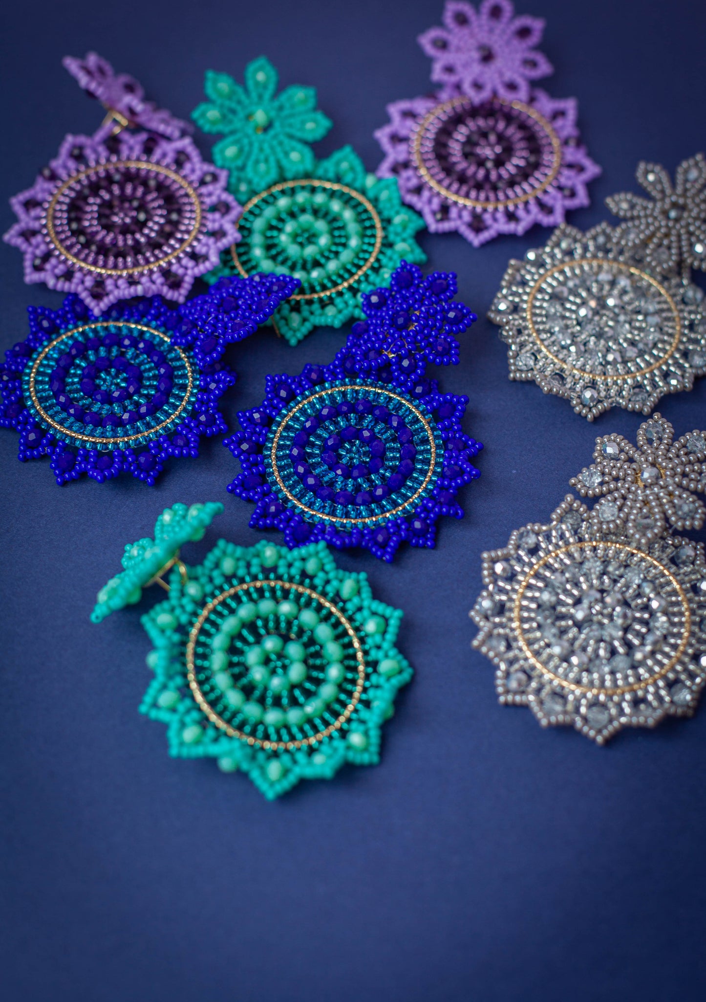 Beaded Mandala Lilac Earring