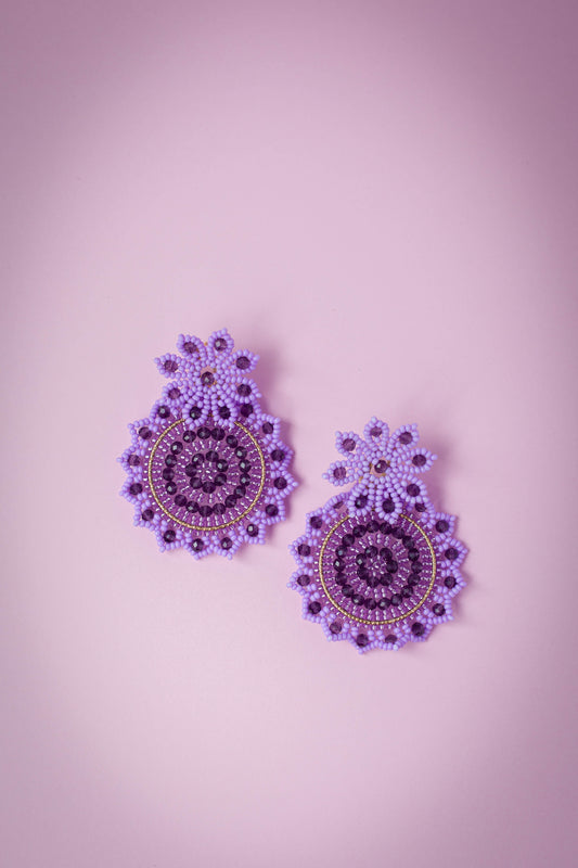 Beaded Mandala Lilac Earring