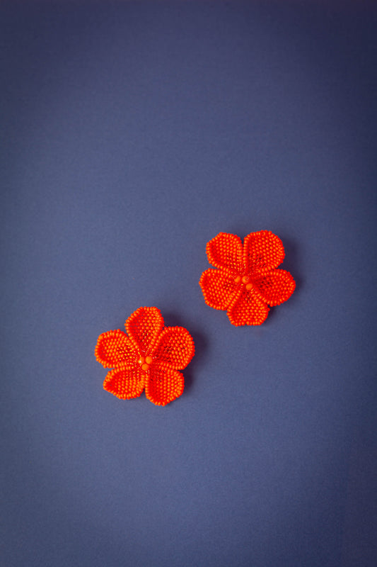 Beaded Flora Poppy Earring