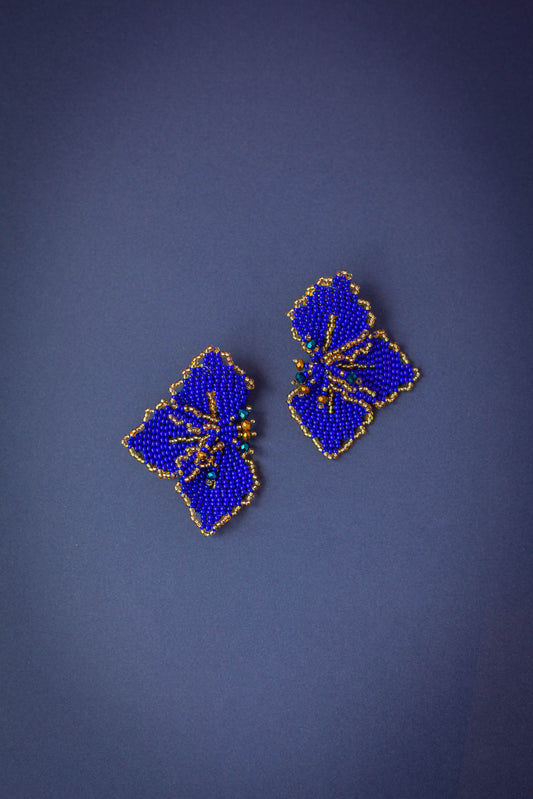 Beaded Orquidea Blue Earring