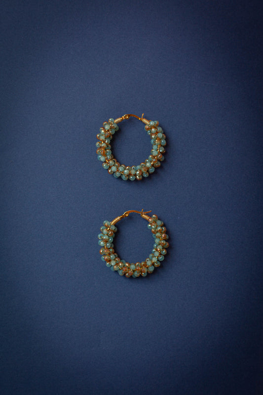 Beaded Hoop Mist Earring